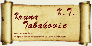 Kruna Tabaković vizit kartica